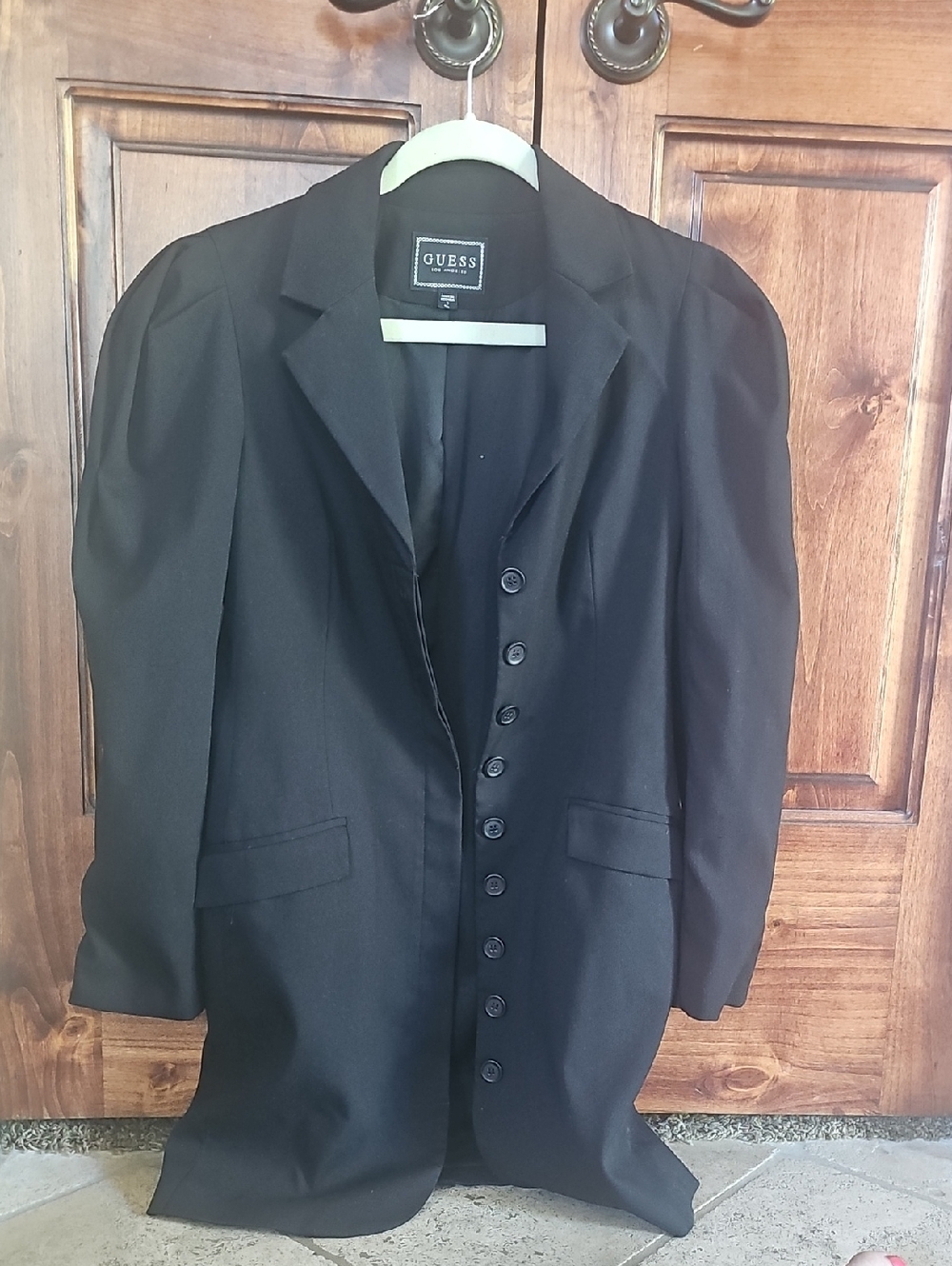 Guess Black Women's Tailored Blazer with Notch Lapel